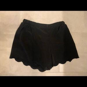 Black scalloped shorts